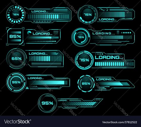 High Technology Design, Digital Theme Design, Gaming Design Ideas, Gaming Ui Design, Game Menu Design, Sci Fi Interface, Digital Technology Design, Loading Ui, การออกแบบ Ui Ux