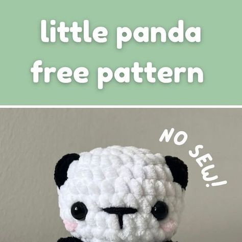 Cora on Instagram: "Free little panda pattern!  As a thank you (!!) for 2,000 followers, here’s a free no sew chonky little panda pattern 🐼🐼  Any questions just let me know, l’m happy to help!  Blush is of course optional and i recommend not over stuffing the bottom. Make sure it’s flat so that he can  stand 🙂  Thank you to anyone who uses this pattern 🩷🩷  #crochet #crochetinspiration #crochetpattern #freepattern" Crochet Inspo Free Pattern, Crochet New Sew Amigurumi, Quick Easy Free Crochet Patterns, Crochet Projects No Sew, Free Woobles Patterns, Crochet Mini Panda, Small Crochet Plushie Free Pattern, Crochet 30 Minutes Free Pattern, Cute Mini Amigurumi Free Pattern