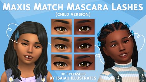 Toddler Eyelashes Sims 4 Cc, The Sims 4 Maxis Match, Sims 4 Maxis Match, Sims 4 Cc Eyes, Makeup Cc, Sims Packs, Cc Mods, Sims 4 Children, Sims 4 Mm Cc