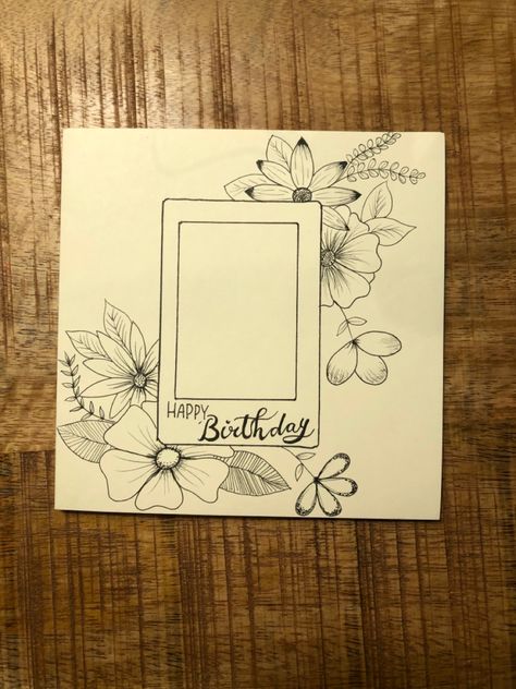 Birthday Card Front Page, Birthday Card Front Page Ideas, Birthday Drawings, Happy Birthday Drawings, Exterior Elevation, Flower Birthday Cards, Gift Drawing, Pinterest Diy Crafts, Cute Birthday Cards