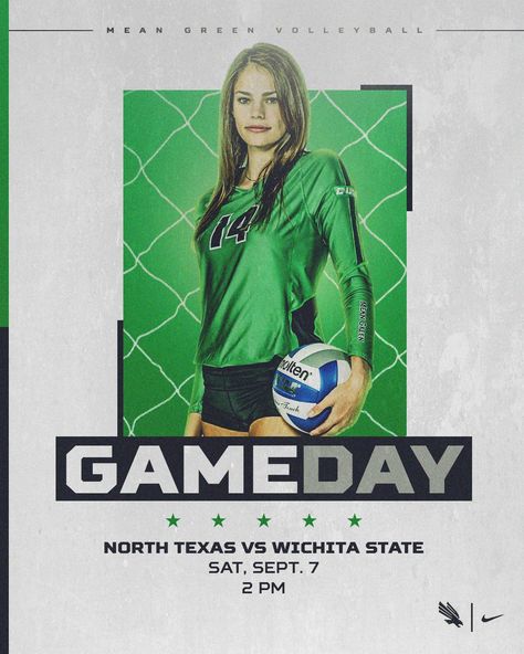 Volleyball Gameday Graphic, Matchday Graphics, Softball Graphics, Game Day Post, College Sports Graphics, Gameday Graphics, Volleyball Game Day, Sports Creative, Sports Banners