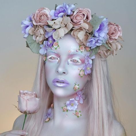 Flowers & pastels line the road to hell - Album on Imgur Soft Girl Aesthetic Makeup, Makeup Zombie, Mermaid Parade, Arctic Fox Hair Color, People Drawing, Forest Elf, Theatrical Makeup, Makeup Idea, Fashion School