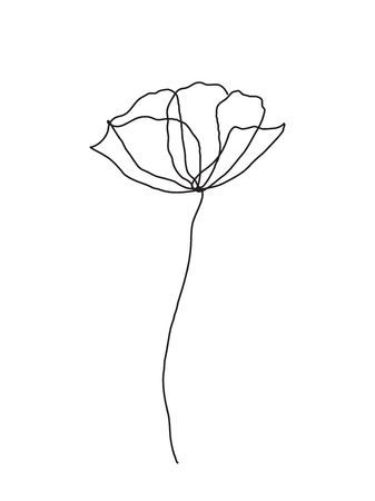 One Line Plant Drawing, Minimalistic Drawing Ideas, Aesthetic Line Art Flower, One Line Drawing Flower, Single Line Flower, Minimalist Doodles, Minimalistic Drawings, 1 Line Drawing, Minimalist Plant Art