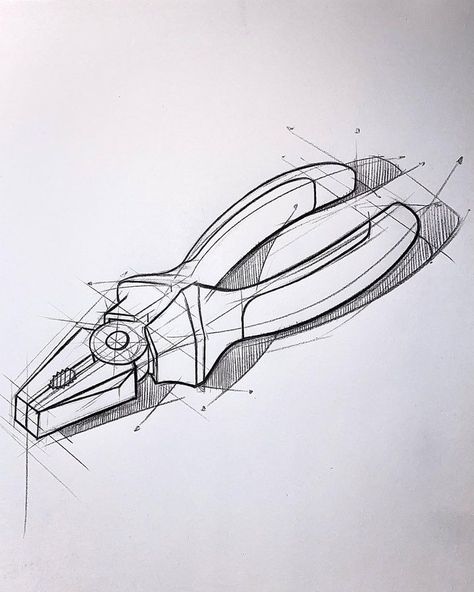 Design Sketches Architecture, Isometric Product Sketches, Furniture Design Sketches Drawings, Exploded View Sketch, Product Design Sketch Concept, Pliers Drawing, Object Sketching, Technology Sketch, Industrial Sketching