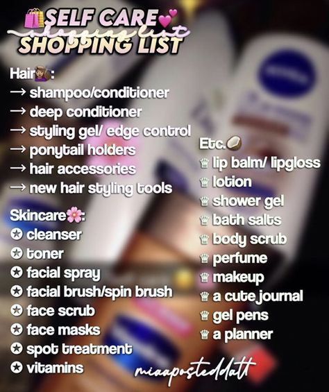 Baddie Skin Care Routine, Self Care Things To Buy, Self Care Shopping List, Hygiene Products List, Feminine Care Tips, Self Care Shopping, Pampering Routine, Beauty Routine Tips, Beauty Tips For Glowing Skin