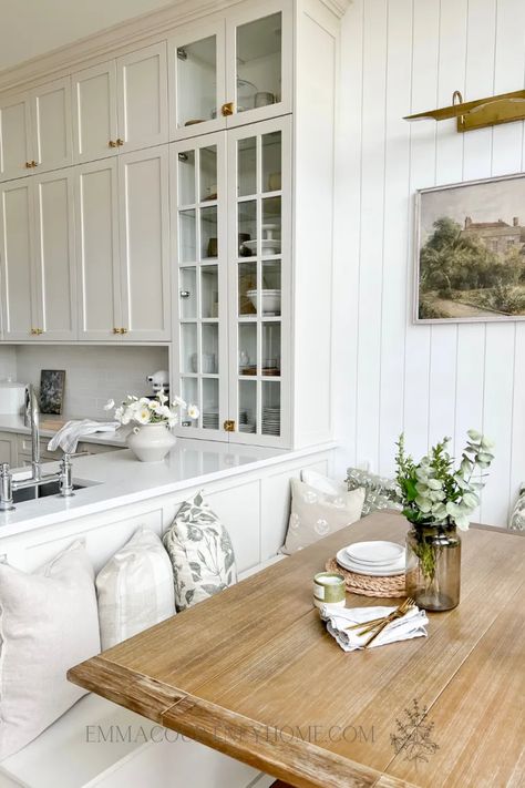 What Color Walls go With Cream Or Ivory Kitchen Cabinets? - Kaitlin Madden Home Blogger Ivory Kitchen Cabinets, Ivory Cabinets, Cream Colored Cabinets, Ivory Kitchen, Beige Wall Colors, Cream Kitchen Cabinets, Cream Cabinets, Cream Kitchen, Benjamin Moore White