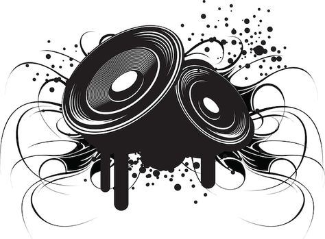 Logo Musik, Sound Illustration, Black White Illustration, Sound Logo, Abstract Black And White, Club Music, White Illustration, Music Logo, Abstract Illustration