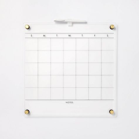 Plan your month ahead of time with the 16-Inch x 16-Inch This Month Acrylic Dry Erase Calendar from Threshold™. The month acrylic calendar grid offers ample space for you to jot down key dates and important reminders, and the included dry erase marker makes it easy to wipe whatever you've written away when the month ends. Plus, the tray at the top keeps the marker within easy reach. Threshold™: Looks like home, feels like you. Big Calendar, Glass Whiteboard, Wall Calender, Plan Your Month, Acrylic Calendar, Light Grey Leggings, Wall Fridge, Dry Erase Board Calendar, Whiteboard Calendar