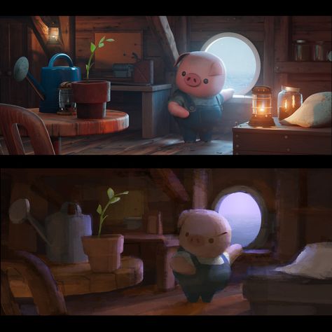 ArtStation - Tonko House - The dam keeper fan art Dam Design, The Dam Keeper, Tonko House Concept Art, Tonko House, Goldilocks And The Three Bears, Color Script, Color Studies, Visual Development, Environment Design