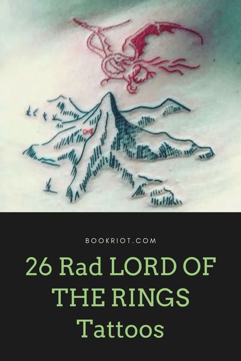 Lord If The Rings Tattoo, Hobbit Tattoo Ideas, Small Lotr Tattoos, Lord Of The Rings Tattoo Ideas, Nerd Tattoo Ideas, The Hobbit Tattoo, Lotr Tattoo Ideas, Smaug Tattoo, Lord Of The Rings Ring