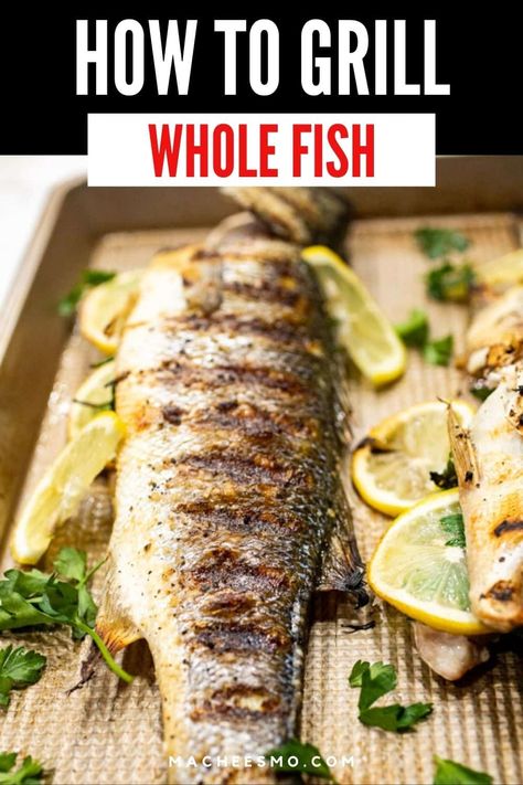 Grilled Whole Fish Baked Whole Fish, Gluten Free Grilling, Grilled Fish Fillet, Grilled Catfish, Whole Fish Recipes, Simple Spinach Salad, Fish Recipes Baked, Whole Fish, Grilling Tips