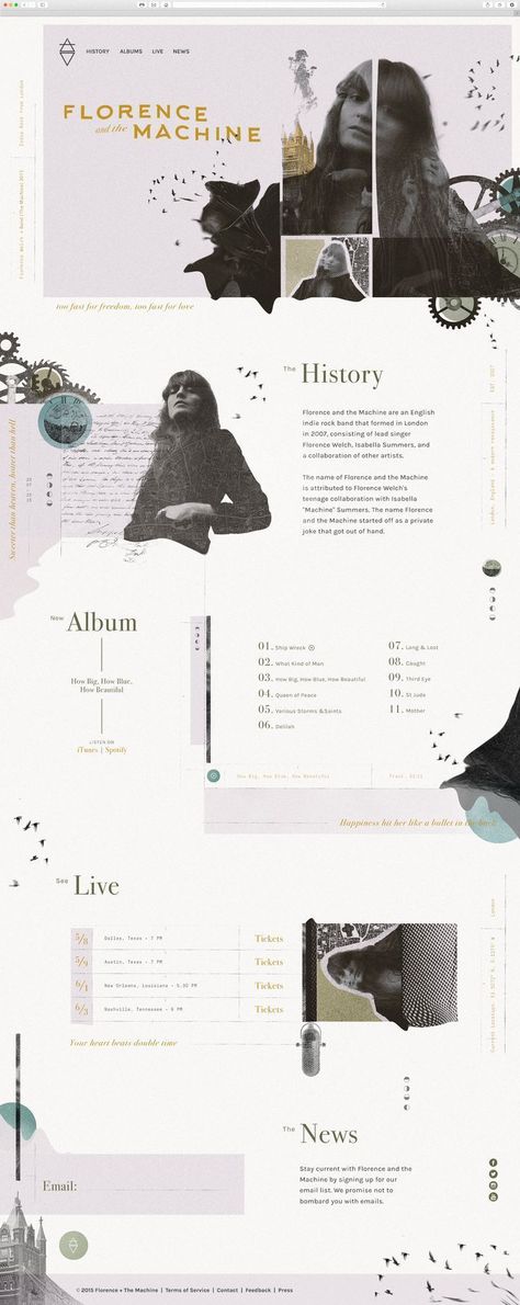 Florence machine Design De Configuration, Layout Web, Design Sites, 잡지 레이아웃, Webdesign Inspiration, Florence The Machines, Design Websites, Website Design Layout, Web Inspiration