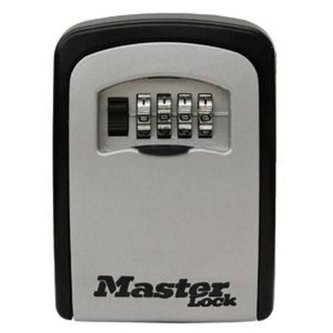 Master Lock 5401D Wall Mounted Key Storage Box Easily attachable to any wall or surface, the Master Lock 5401D wall mounted key storage box will safely hold up to 5 keys for your convenience. Put this anywhere around your house or business and use it in case you need a spare key. Never worry again about locking yourself out of your own home. It has a set your own combination lock like you see on briefcases. Hide A Key, Wood Storage Sheds, Safe Vault, Key Cabinet, Vault Doors, Key Safe, Small Sheds, Wall Safe, Cash Box