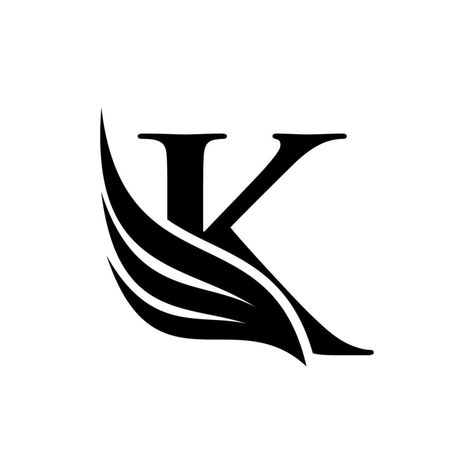 Initial letter K logo and wings symbol. Wings design element, initial Letter K logo Icon, Initial Logo K Silhouette K Logos Design, K Symbol Logo, K Alphabet Design, K Design Letter, K Logo Design Letter, K Logo Design Ideas, K Logo Design Art, K Symbol, K Letter Design