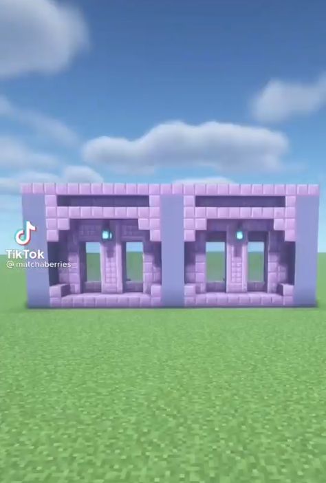 Purpur Block Builds Minecraft, Minecraft Purpur Build, Minecraft Purple Aesthetic, Minecraft Amythest Build, Purple Minecraft Builds, Minecraft Purple House, Minecraft Villager House Ideas, Minecraft Villager House, Purple Minecraft