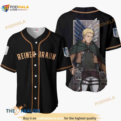 Reiner Braun Attack On Titan Anime 3D Baseball Jersey Shirt Check more at https://podhalastore.com/product/reiner-braun-attack-on-titan-anime-3d-baseball-jersey-shirt/ Reiner Braun, Titans Anime, Titan Anime, Baseball Jersey Shirt, Attack On Titan Anime, Baseball Jersey, Jersey Shirt, Baseball Jerseys, Attack On Titan