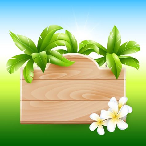 Coconut tree and Wooden Boards vector 05 - Vector Other free download Tree Branch Crafts, School Wall Art, Page Borders Design, Theme Nature, Kids Background, Powerpoint Background Design, Powerpoint Background, Floral Border Design, Wooden Boards