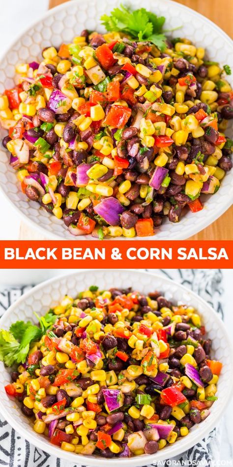 Black Bean Corn Salsa Recipe, Homemade Burrito Bowl, Bean Corn Salsa, Corn Bean Salsa, Black Corn, Black Bean Salad Recipe, Black Bean Corn Salsa, Corn Salsa Recipe, Black Bean And Corn