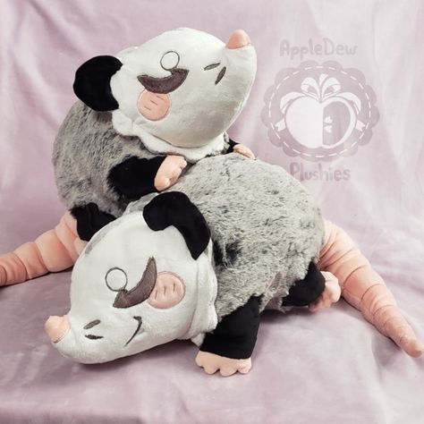 Opossum Sewing Pattern, Advent Crochet, Possum Plush, Opossum Plush, Goofy Plushies, Custom Plushies, Diy Plush Dolls, Diy Kandi, Sewing Stuffed Animals