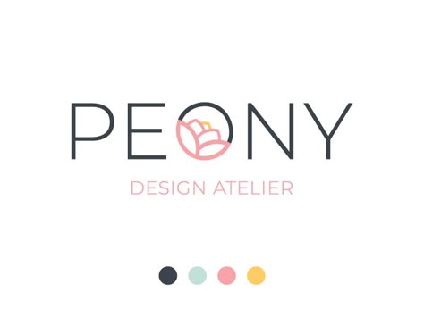 Peony Design Atelier Peony Flower Logo Design, Peony Logo Design, Peony Logo, Decor Spa, Peony Design, Florist Logo, Design Atelier, Flower Logo Design, Flower Symbol