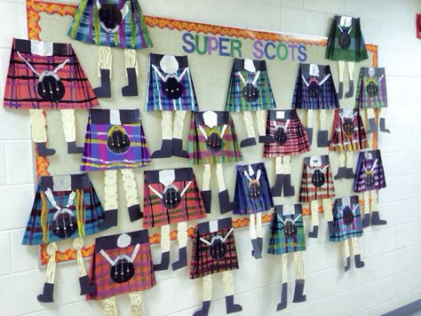 Kilts burns or St. Andrew's day Burns Night Activities, Scotland Artwork, Highland Clearances, Scots Language, Burns Night Crafts, Robbie Burns Day, Robert Burns Day, Katie Morag, Scottish Crafts