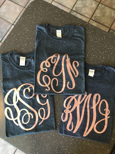 Monogram T, Monogram Shirt, Monogram Sweatshirt, Monogram T Shirts, Honeymoon Outfits, Monogram Shirts, Vinyl Shirts, Gold Monogram, Monogram Fonts