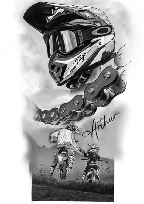 Dirtbike Tattoos For Men, Ktm Tattoo, Moto Tattoo Ideas, Motorcycle Tattoo Designs, Motorbike Tattoo, Motocross Tattoo, Tattoo Motorcycle, Moto Tattoo, Engine Tattoo