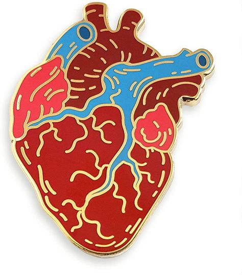 Amazon.com: Pinsanity Anatomical Heart Enamel Lapel Pin: Clothing Valentines Accessories, Punk Pins, Anatomical Heart, Enamel Lapel Pin, Heart Women, Smile More, Copper Metal, Cute Pins, Lapel Pin