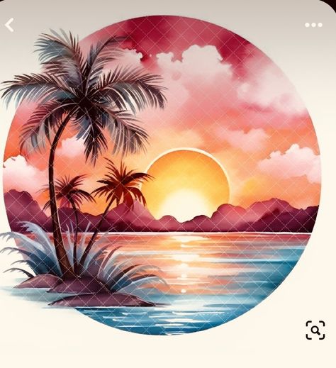 Abstract Sunset Art, Fiori Frangipani, Sunset Ideas, Sunset Clipart, Sunset Drawing, Natural Painting, Drawing Sunset, Beach Sunset Painting, Sunset Landscape Painting