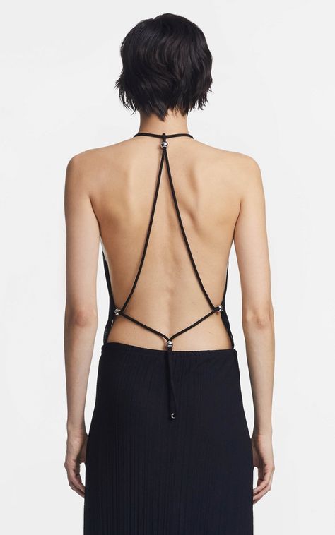 Back Strap Dress, Apron Top, Black Desert, Backless Top, Dion Lee, Clothing Details, Back Details, Clothes Collection, Strap Dress