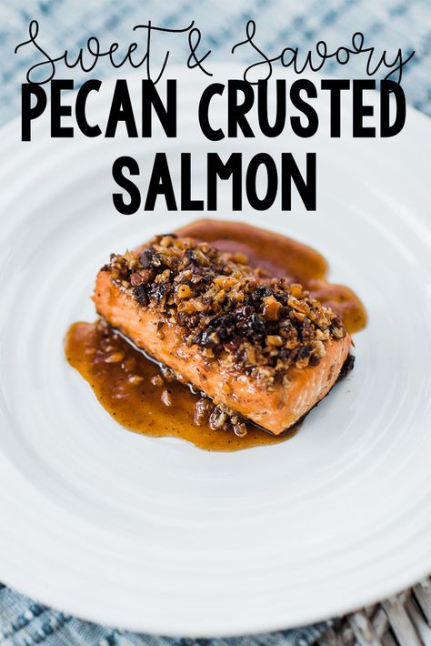 Pecan Crusted Salmon - Jordan Jean Potato Crusted Salmon, Pecan Salmon, Grilling Salmon, Healthiest Recipes, Salmon Recipe Pan, Pecan Crusted Salmon, Brown Sugar Salmon, Crusted Salmon Recipes, Keto Fish