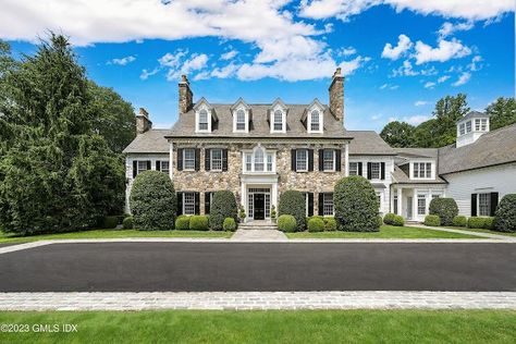 14,000 Square Foot Colonial-Style Mansion In New Canaan, CT (FLOOR PLANS) | THE AMERICAN MAN$ION American Colonial Style, Office With Fireplace, American Mansions, Home Gym Garage, Dining Room Fireplace, Two Story Foyer, New Canaan, Water Mill, Spa Room