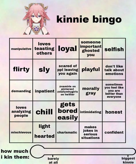 Yae Miko Kinnie Bingo, Genshin Kin Bingo, Genshin Bingo, Kin Bingo, Yea Miko, Fun Templates, Kinnie Bingo, Bingo Night, Bingo Sheets