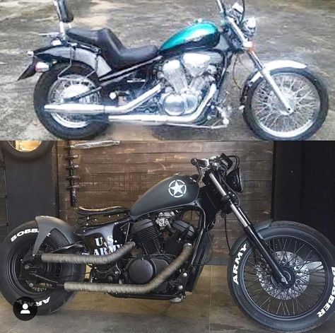 Honda Shadow Bobber, Honda Shadow 600, Shadow Bobber, Motos Bobber, Honda Bobber, Cafe Racer Moto, Custom Motorcycles Bobber, Motorcycle Honda, Yamaha Virago