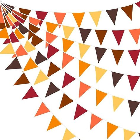 Amazon.com: 32Ft Fall Banner Decorations Triangle Flag Fabric Pennant Garland Bunting for Happy Fall Decor Thanksgiving Day Harvest Autumn Wedding Birthday Party Home Outdoor Garden Hanging Decoration (36Pcs) : Home & Kitchen Birthday Party Home, Triangle Flag, Pennant Garland, Fall Orange, Fall Banner, Fall Fest, Decor Thanksgiving, Fabric Bunting, Pennant Banners