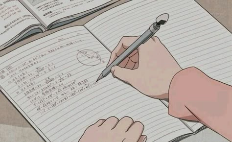 Study Illustration Aesthetic, Writing Anime Aesthetic, Anime Study Aesthetic Icon, Anime School Aesthetic, Manga Studying, Anime Writing, Study Anime, Anime Study, Notion Library