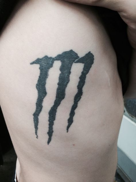 Monster Energy Tattoo Ideas, Monster Logo Tattoo, Monster Energy Tattoo, Embarrassing Tattoos, Monster Symbol, Energy Tattoo, Monster Logo, Emo Tattoos, Tattoo Samples