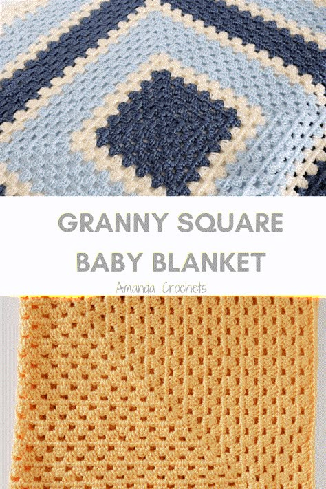 Crochet Patterns Blanket Granny Square, Square Baby Blanket Crochet, Baby Granny Square Blanket, Crochet Granny Square Baby Blanket, Crochet Baby Blanket Tutorial, Blanket Granny Square, Granny Square Baby Blanket, Baby Blanket Tutorial, Free Baby Blanket Patterns