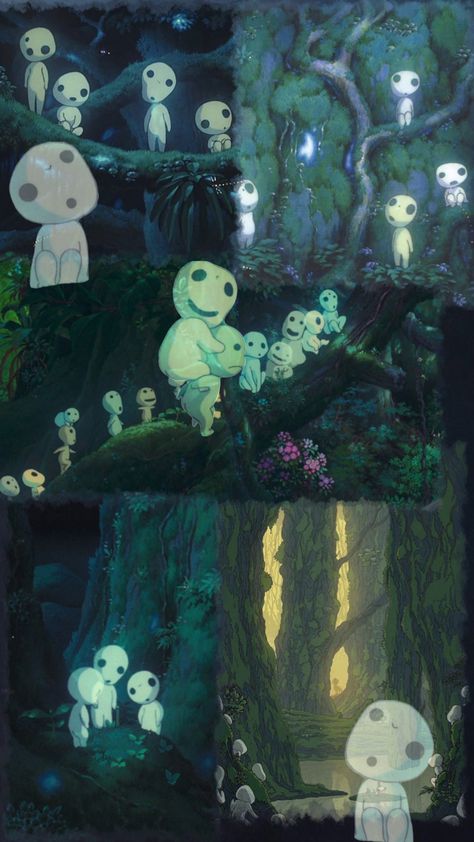 #kodama #princessmononoke #studiOghibli #anime #forest Kodama Tree Spirit Wallpaper, Ghibli Forest Spirit, Kodama Art, Princess Mononoke Forest Spirit, Mononoke Forest Spirit, Kodama Tree Spirit, Princess Mononoke Kodama, Princes Mononoke, My Neighbor Totoro Characters