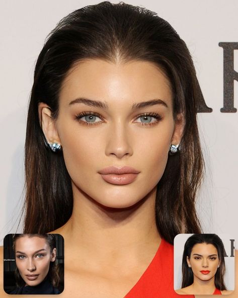 Faceapp Morphing Celebrities, Celebrity Face Morph, Dark Hair Light Eyes, Face Blender, Perfect Nose, Celebrity Faces, Face Hair, Best Face Products, Beauty Make Up