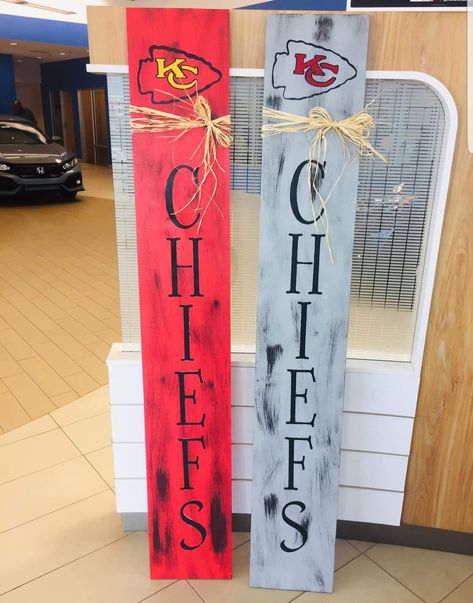 Chiefs Decorations Diy, Kc Chiefs Diy Decor, Chiefs Porch Sign, Chiefs Welcome Sign Front Door, Kc Chiefs Wood Signs Diy, Kc Chiefs Porch Sign, Kc Chiefs Welcome Sign, Kc Chiefs Wood Signs, Kansas City Chiefs Wooden Signs