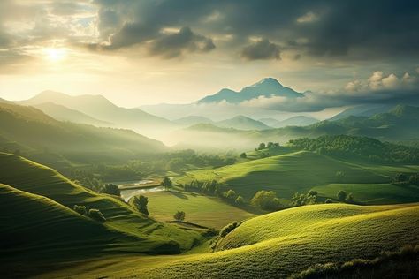 Hills nature landscape panoramic. | premium image by rawpixel.com / Extra Green Hills Aesthetic, Hills Background, Grass Scenery, Mountains Background, Snow Castle, Youtube Ideas, Mountain Background, Cute Laptop Wallpaper, Art Village