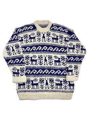 (eBay) Really heavy and durable hand-knitted wool sweater. 100% Pure Wool. Shoulder to shoulder - 70 cm ( 27.5). Ugly Christmas Sweater Knitting Pattern, Crochet Sweaters For Men, Mens Christmas Sweater, Cute Christmas Sweaters, 50s Sweater, Christmas Knits, Christmas Sweater Pattern, Deer Sweater, Deer Winter