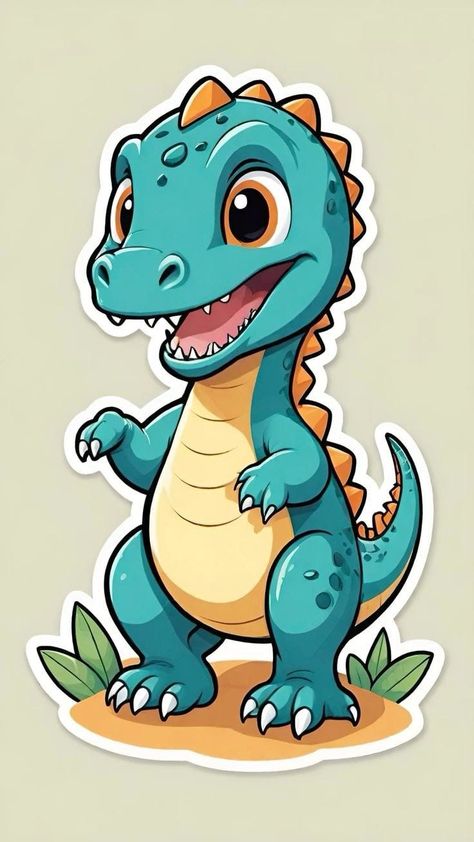 Cartoon Dinosaur Drawing, Chibi Dinosaur, Sticker Dino, Dino Bebe, Dino Stickers, Dinosaur Images, Whatsapp Wallpaper Cute, Dinosaur Drawing, Dinosaur Pictures