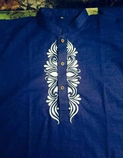 Mens Shirt Painting Ideas, Painted Kurtas For Women, Pattachitra Design, Kurta Drawing, Kurta Painting Design For Man, Panjabi Painting, Blouse Painting, Gents Shirts, Fabric Paint Shirt