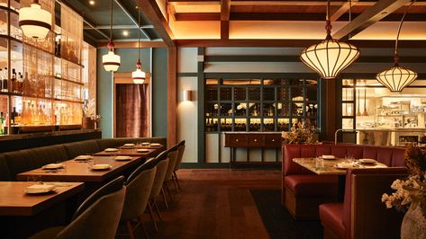 AvroKO — Oiji Mi Pebble Stone Flooring, Hanok House, New York Restaurants, Upscale Restaurant, Manhattan Restaurants, Korean Restaurant, Timber Beams, New York Studio, Restaurant New York