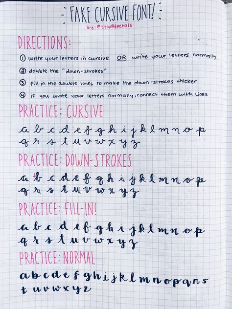 5.7.16+6:19pm // fake-cursive font practice! // hello there! @todoulist and some others were asking about the cursive font people love to write on their notes and journals, so i made a reference page for you to practice with! hope this is helpful! zoom-in for better quality! Writing Aesthetics, Studie Hacks, Minimalist Bullet Journal, Kunstjournal Inspiration, Text Dividers, Creative Thoughts, Bullet Journal Font, Journal Fonts, Cursive Handwriting