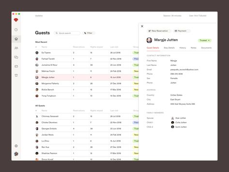 Hotel Guests Management white clean ux ui ux guests horeca saas client management clients crm management hotel Web Application Design, Client Management, Ui Design Website, Dashboard Ui, Web Ui Design, Work Planner, Application Design, Hotel Guest, Hotel Management