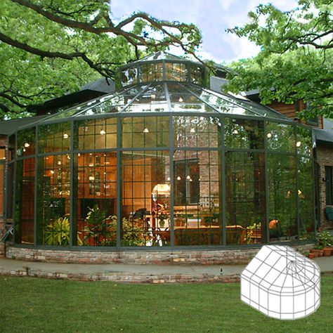 Solariums, Cathedrals and Conservatories ~ Sunshine Rooms Inc. Conservatory House, Solarium Ideas, Solarium Room, Home Greenhouse, Farms Living, Home Landscaping, Tiny House Cabin, Dream Spaces, Glass House