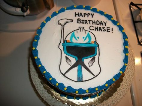 Attack of the Clones - Captain Rex Birthday Cake | Happy_Cake | Flickr Captain Rex Cake, Happy Cake, Captain Rex, Attack Of The Clones, Fondant Cakes, Clone Wars, Cake Ideas, Fondant, Birthday Parties